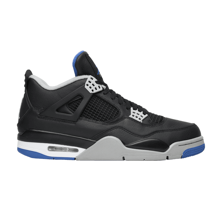 Air Jordan 4 Retro 'Motorsports Alternate' Black/Game Royal/Matte Silver/White