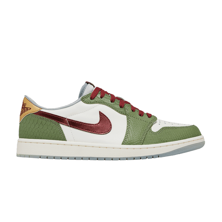 Air Jordan 1 Retro Low OG 'Year of the Dragon' Sail/Cedar/Oil Green/Light Pumice/Dark Team Red