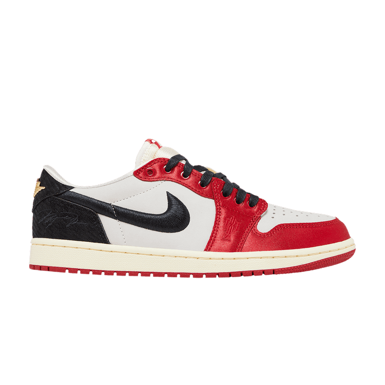 Trophy Room x Air Jordan 1 Retro Low OG SP 'Rookie Card - Away' Sail/Black/Varsity Red/Muslin/Baltic Blue/Yellow Strike
