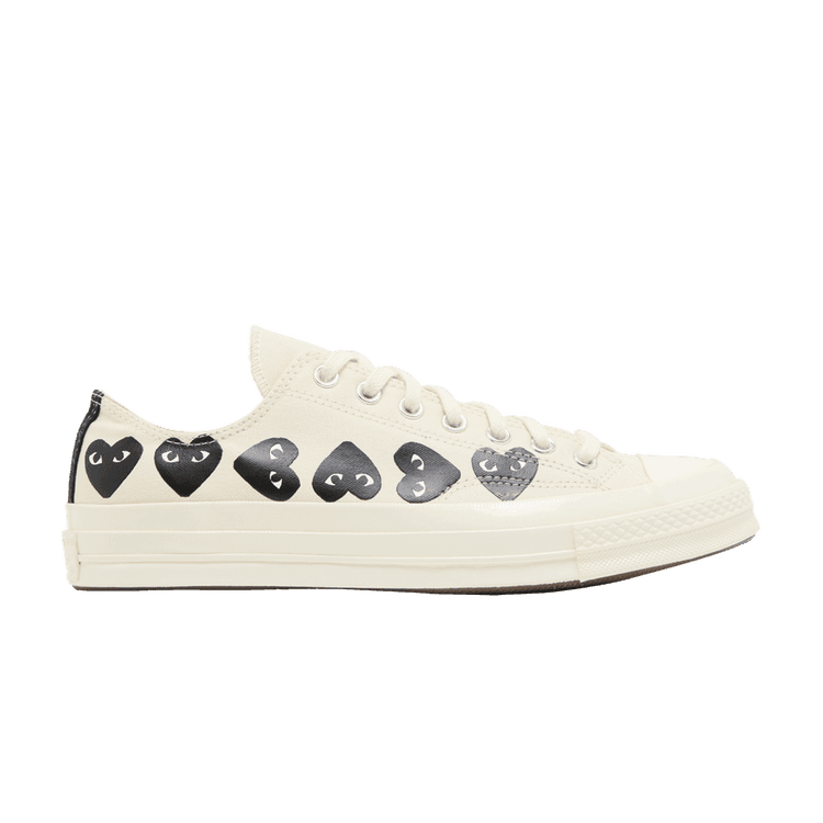 Comme des Garçons PLAY x Converse Chuck 70 Low 'Multi Heart - Milk Black' Milk/Black/Egret