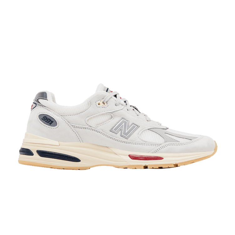 New Balance 991v2 Made in England 'Vintage Sport Pack - White' Off White/Blanc De Blanc/Savvy Red