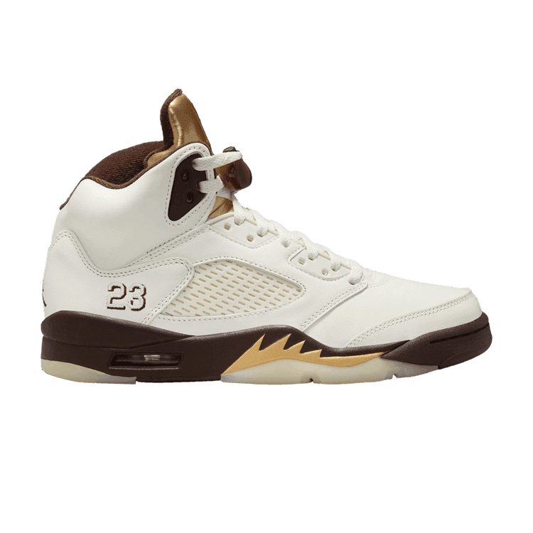 Wmns Air Jordan 5 Retro 'Golden Ticket' Earth/Metallic Gold/Sail/Muslin