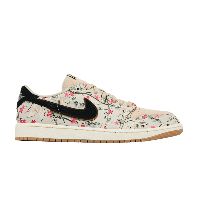 Rui Hachimura x Air Jordan 1 Retro Low OG 'Cranes' Oatmeal/Jade Smoke/Black