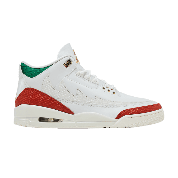Air Jordan 3 Retro 'El Vuelo' Summit White/Metallic Gold/Pine Green/Dragon Red/Sail