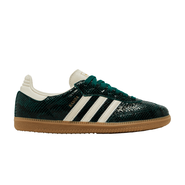 adidas Women's Samba OG 'Snakeskin Pack - Collegiate Green' Cream White/Cream White/Collegiate Green