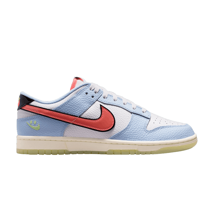 Nike Dunk Low Patent Leather 'Smiley Face' White/Flash Crimson/Hydrogen Blue